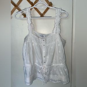 Sam Edelman Women's Adeline Lace Peasant Tank Top- Size Large